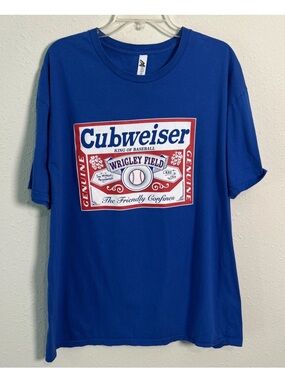 Chicago Cubs Wrigley Field Cubweiser Men’s XL T-shirt Budweiser Beer MLB Cotton